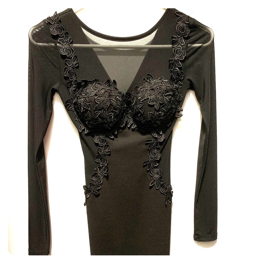 NWOT Black Mesh Windsor Dress
